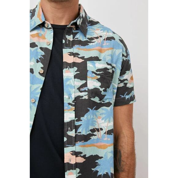 Rails Carson Hawaiian Shirt Mens Size 2X Camo Tropical Aloha Short Sleeves NWT - Picture 5 of 11